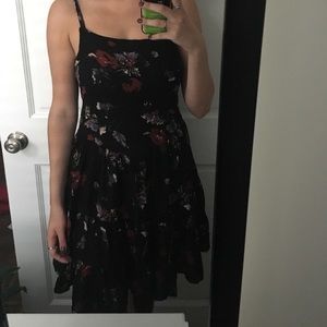 Free People Circle of Flowers slip dress in black